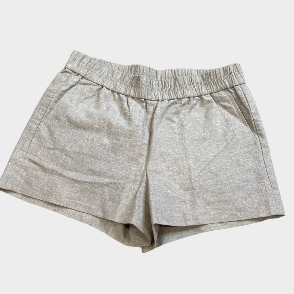 ~J. Crew Shimmery Pull On Linen Shorts Size 4
